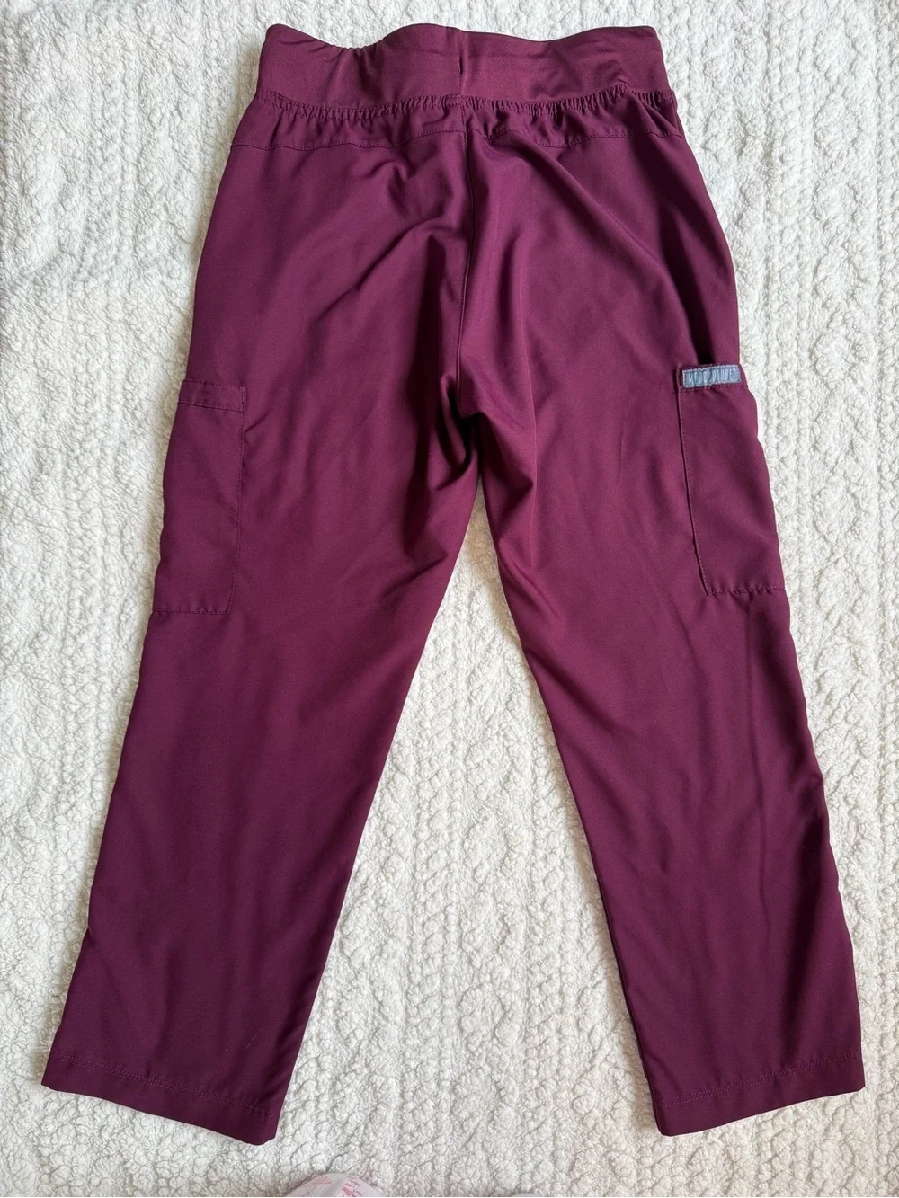 Med Couture Insight Zipper Pant Straight Leg Burgundy Wine Scrubs XS Petite - Picture 10 of 12